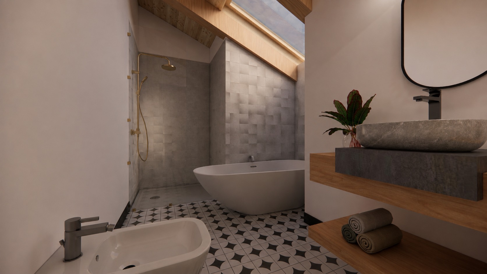 Il bagno en suite in mansarda