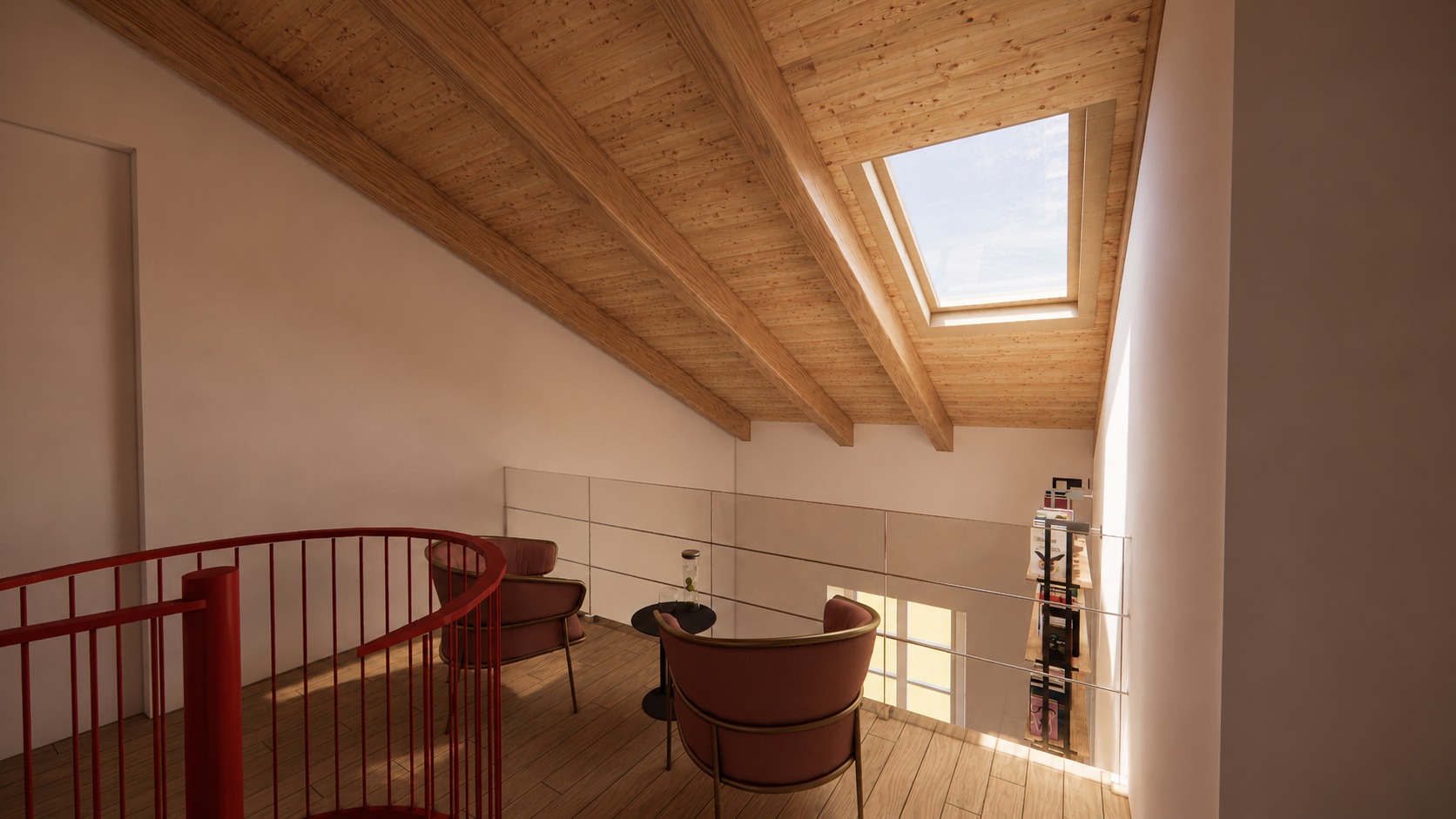 La mansarda — lo studio/salottino